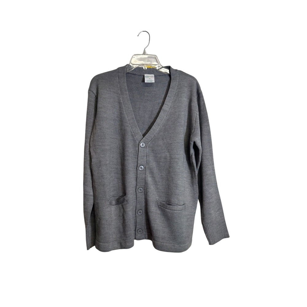 Elderado Gray V-Neck Cardigan Womens Size Medium with Pockets